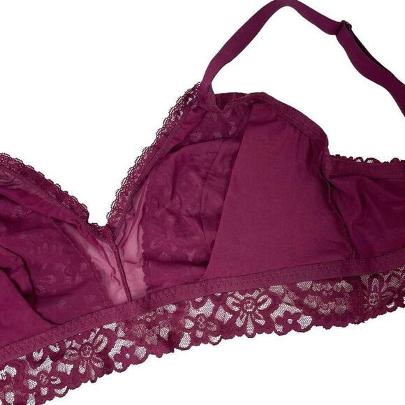 NEW VICTORIA'S SECRET Posey Lace Curvy Bralette Bra Size XL beet red - Picture 8 of 10